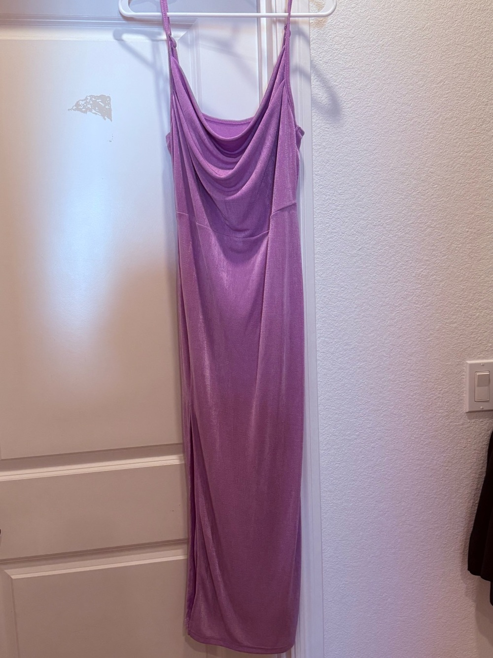Cider Lilac Satin-Feel Slip Dress